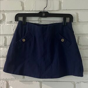 Lilly Pulitzer Navy Mini Skort with Button Pocket Tabs